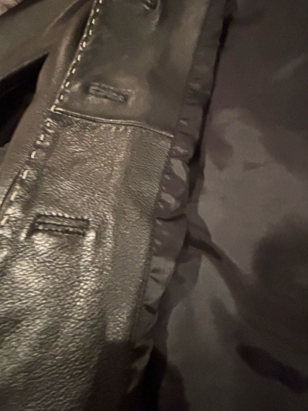 Black Leather Topstitched Jacket/Blazer - Picture 13 of 14